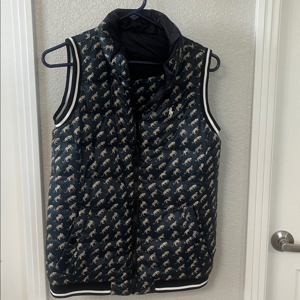 POLO RALPH LAUREN Reversible cheetah leopard golf Vest size S